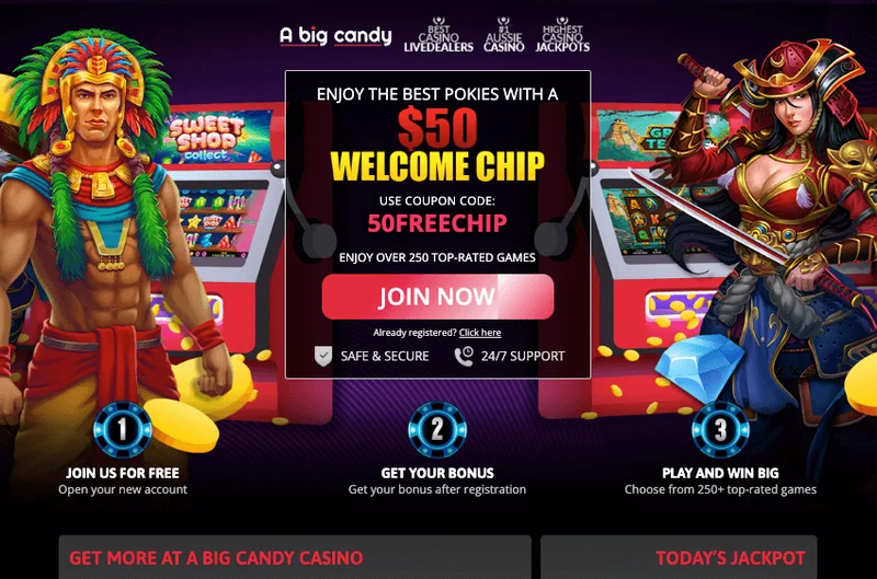 A big candy casino bonus interface